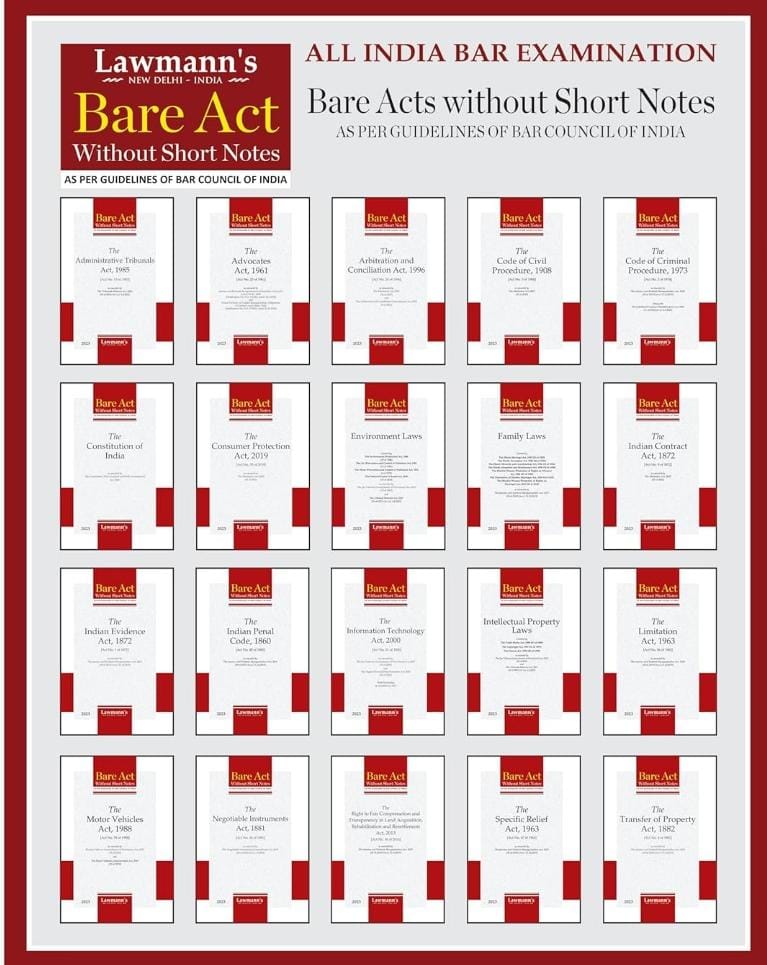 All India Bar Examination Bare Acts Combo without Short Notes (AIBE Bare Acts Combo Set of 23 Books)