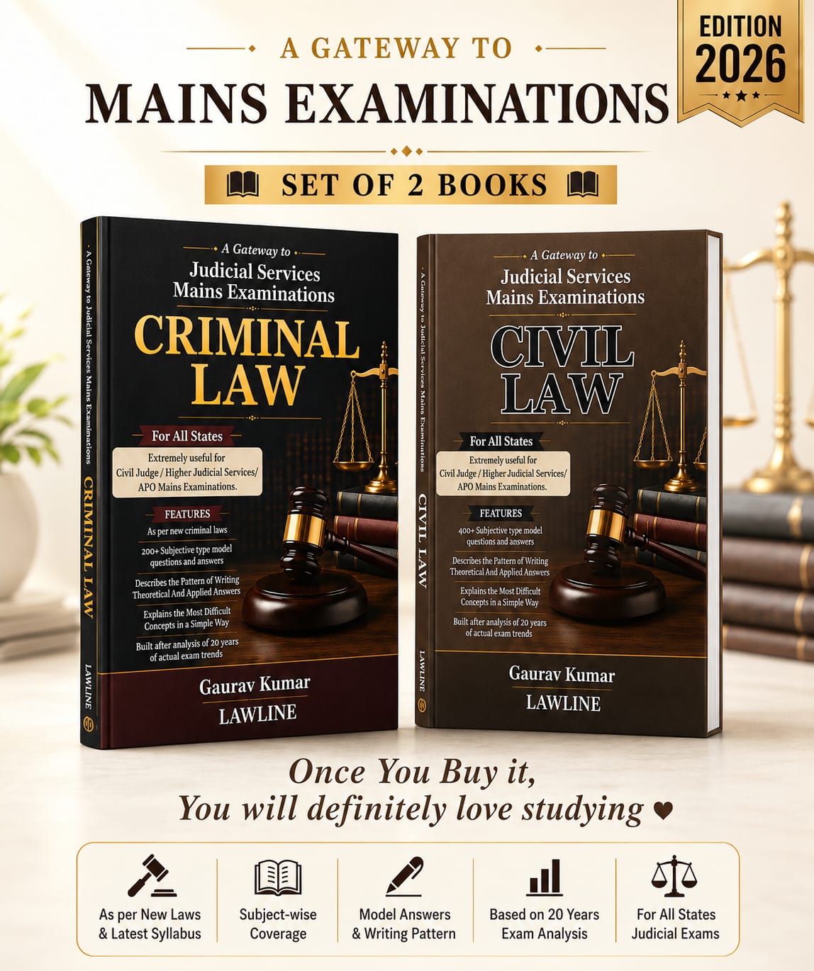 A Gateway To Judicial Service Mains Examination (Civil Law + Criminal Law)